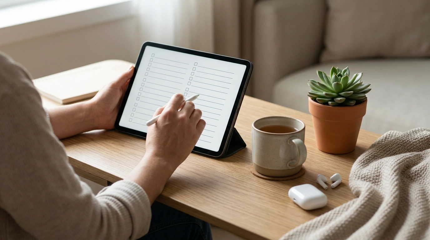 10-Minute Digital Checklist Growth Journal for Self-Awareness